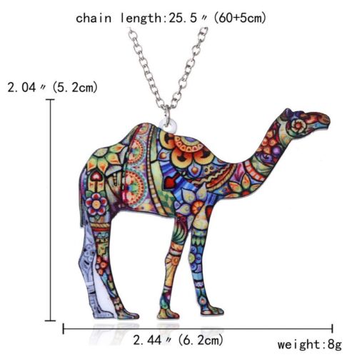 Colorful Printing Necklace Flower Animal Cat Horse Dog Sun Moon Pendant Chain