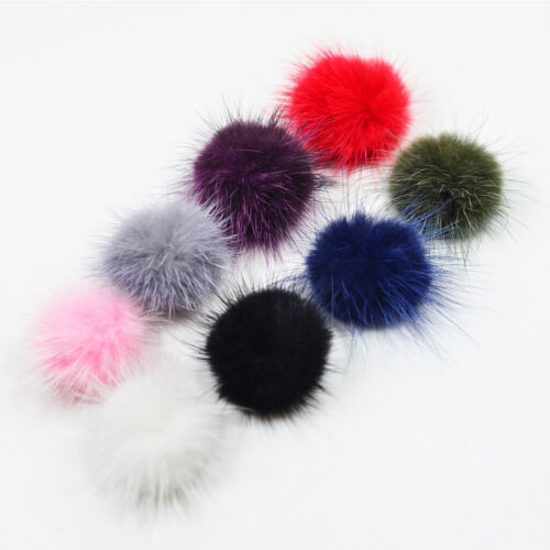 8pcs 4cm Faux Fur Pom Poms Craft For Girls&Kids Hair Band Hair Bow Clips DIY