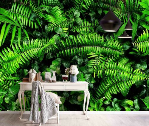 3D Jungle Leaves Self-adhesive Removable Wallpaper Murals Wall Sticker FC 