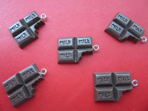 5 X CHOCOLATE CANDY CHARMS PENDANTS RESIN JEWELLERY MAKING SWEETS