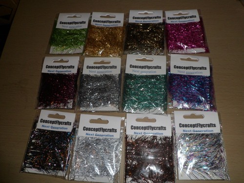 12x new 2 metre packs carded swimming fritz fly tying kit assortment saltwater
