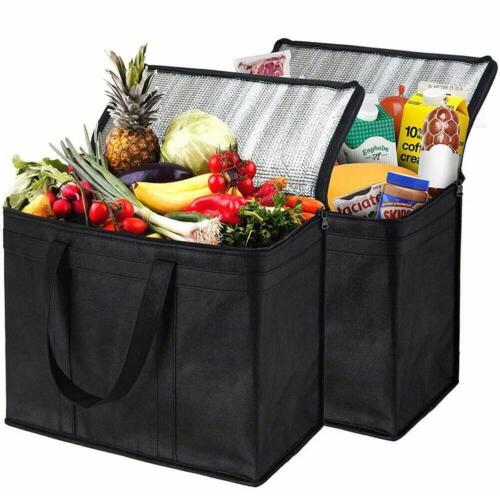 2 Pack Reusable Insulated Grocery Bags Food Delivery Bag for Instacart Grocery 