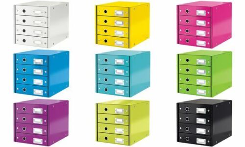 4 Schübe LEITZ Schubladenbox Click & Store WOW violett 