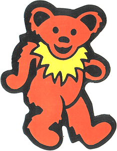 Dancing Bear Orange Yellow Hippie 1960/'s Fun Decal 23076 Static Cling Sticker