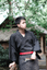 Japanese Vintage Men Kimono Robe Yukata With Obi Casual Homewear Bathrobobe