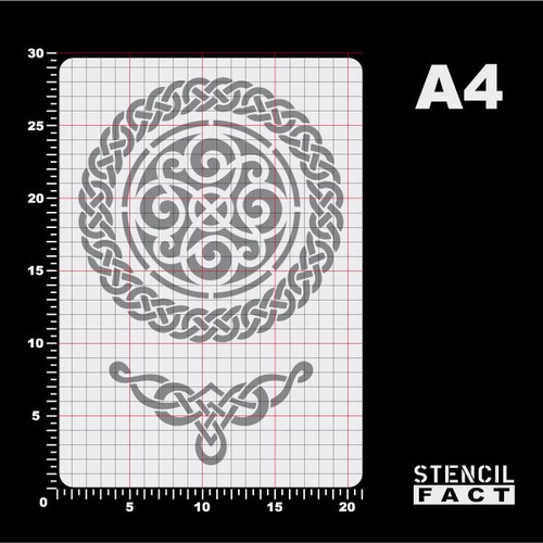 A4 Schablone Celtic Medaillon Knotenmuster Ornament BS481