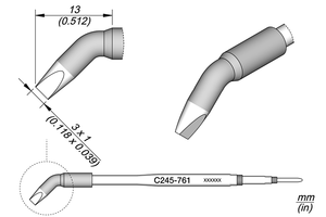 Lötspitze C245761Chisel Bent 3.0 x 1.0 für T245 JBC Cartridge 2245
