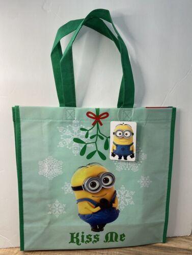 Despicable Me Minion Kiss Me Christmas Tote Shop Bag Reusable ECO Gift Bag