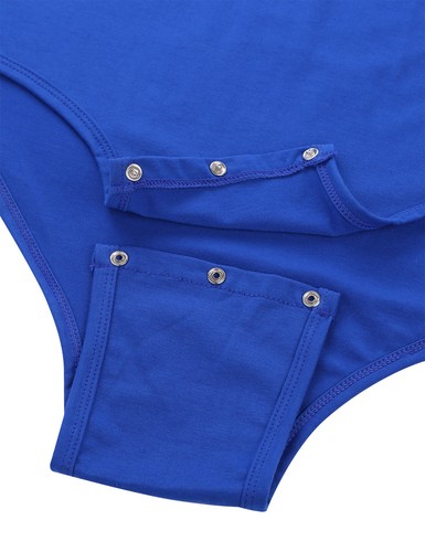 Mens Turn-Down Collar Short Sleeve Button Crotch Tops Bodysuit Romper Pajamas