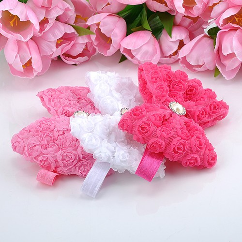 Baby Kids Girls Toddler Lace Rose Flower Bow Hairband Head Band Headband Gift