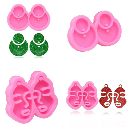 Earrings Epoxy Resin Mold DIY Craft Shiny Mirror Keychain Casting Silicone Mould 