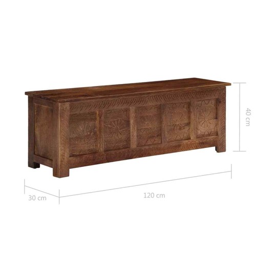 vidaXL Mangoholz Massiv Aufbewahrungstruhe Holztruhe Holzkiste TV Schrank