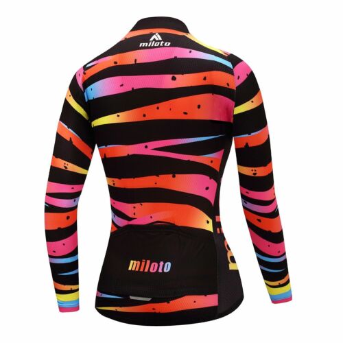 Women/'s Long Sleeve Cycling Jersey Top Reflective Ladies Bike Cycle Jersey Shirt