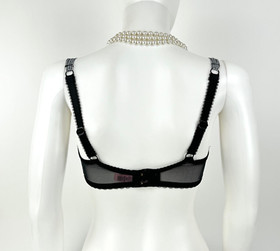 Agent Provocateur New Auth 34D US 75D EU Black Pink Bow Bra Cotton Underwire