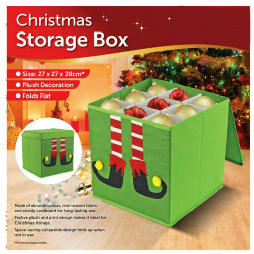 Christmas Tree Bauble Decorations Safe Storage Box Non-Woven Fabric Folds Flat