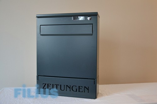 Zaunbriefkasten FD1KZ Durchwurfbriefkasten RAL 7016 anthrazitgrau Zeitungsfach