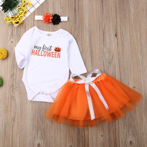 Baby Girls My first Halloween /& Little Turkey Fancy Romper Dress Costume 0-24m