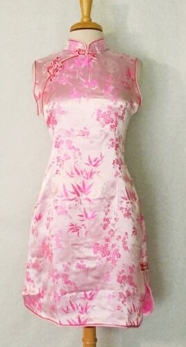 Shoulder Sleeve Chinese Cheongsam Qipao Dress wth bamboo and plum flower prints 