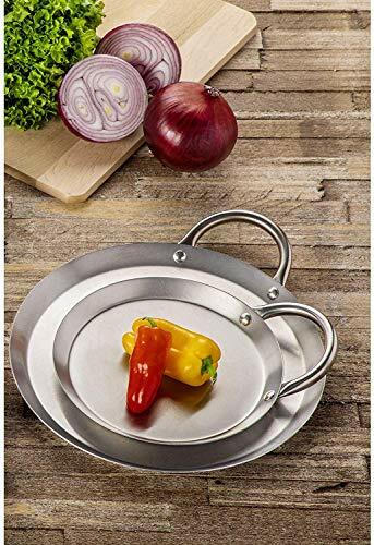 Rondes en acier inoxydable petit Comal 11.5/" Silver Heavy Duty Tortillas crêpes pan