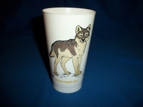 EASTERN TIMBER WOLF Slurpee Cup SAVE LIVING THING Endangered Animals 7-11 Eleven