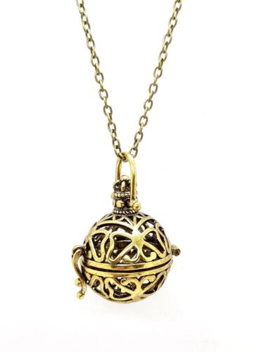 Witch Ball Pendant Rosemarys Baby Protection Ball Bronze Tone Necklace
