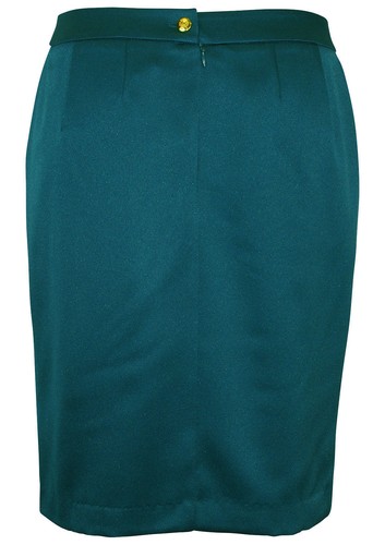 Bruno Banani Bleistiftrock Rock Skirt Abendrock Business Satin petrol 144780