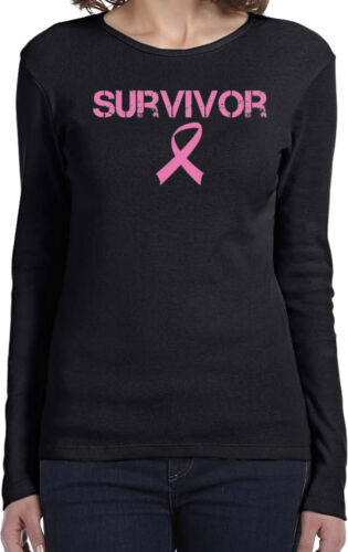 Buy Cool Shirts Ladies Breast Cancer T-shirt Survivor Long Sleeve 