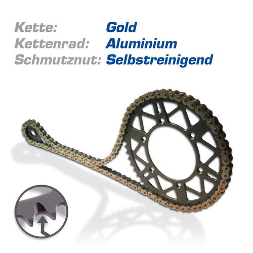 autolimpiante m Yamaha cadenas frase YZ 125 l n año 1999-2001 con aluminio rueda dentada