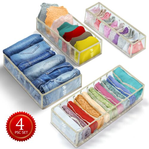 4 PCS Clothes and Underwear organizer for drawers closet organizers and storage 