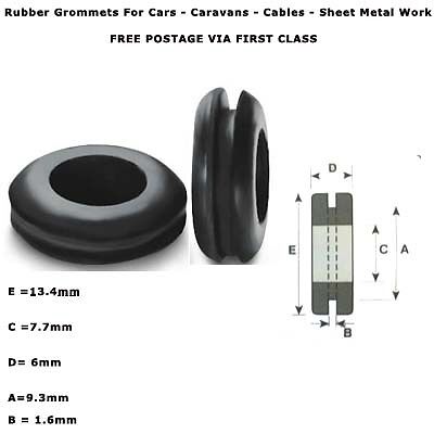 Wiring Grommets Closed 9.3mm Rubber Grommet Electrical Cable protection 