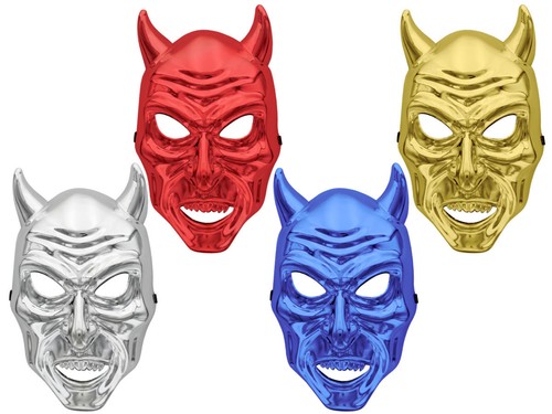 Halloween Maskierung Vollmaske verschiedene Farben Totenkopf Teufelshörner