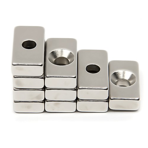10 Stk Starke Neodym Magnete N52 20x10x5mm Loch 5mm Quader Magnet Für Pinnwand
