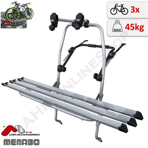 PORTE-VELO Logic 3 SUR COFFRE RABATTABLE POUR 3 VELOS ARRIÈRE Menabo