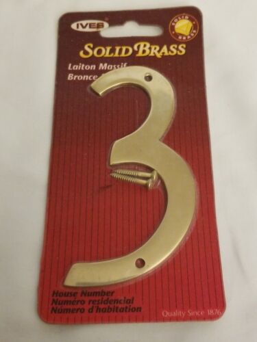 4/" Artisan Collection Solid Brass Bright Home House Number Ives Free Shipping
