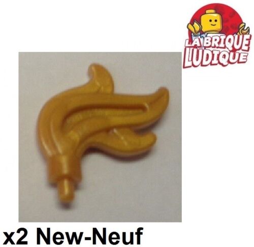 Lego 2x Minifig headgear flame flame feather gold golden/pearl gold 64647 NEW 