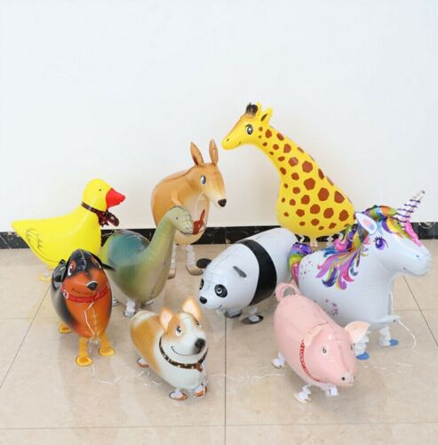Corgi Dog Walking Pet Balloon Animal Airwalker Foil Helium Kids Fun Parties Toys 