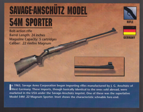SAVAGE-ANSCHUTZ MODEL 54M SPORTER .22 Rifle Gun Classic Firearms PHOTO CARD