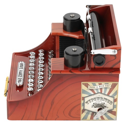 Mini Vintage Schreibmaschine Spieldose Musikuhr Musik Box Perfekte Dekoration