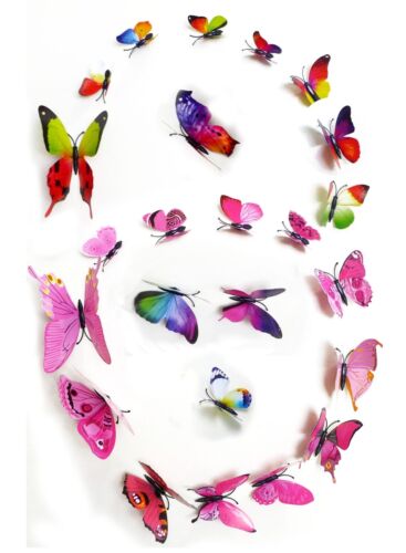 8 Sets of 96 Refrigerator Magnets Butterfly 3 D Wall Sticker