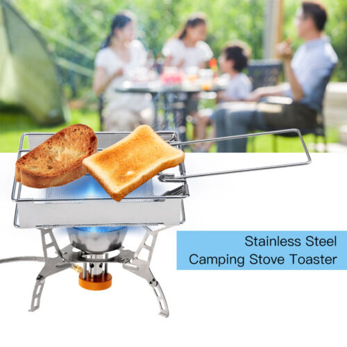 Foldable Stainless Steel Toaster Plate Portable Outdoor Camping Bread 