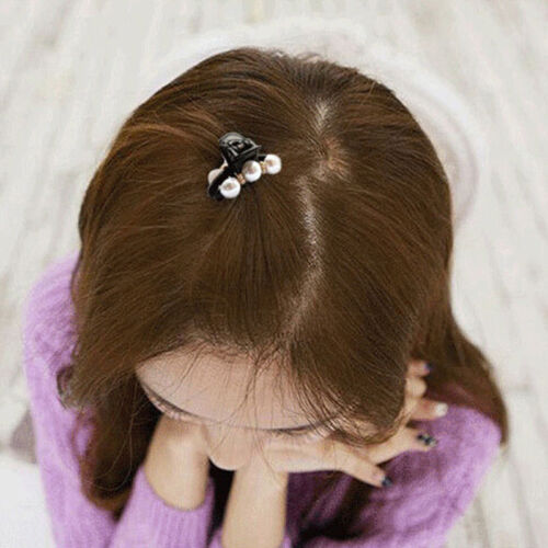Sleek Pearl Pave Setting Decorated Hair Jaw Claw Clip Girls Hair Wear 8C