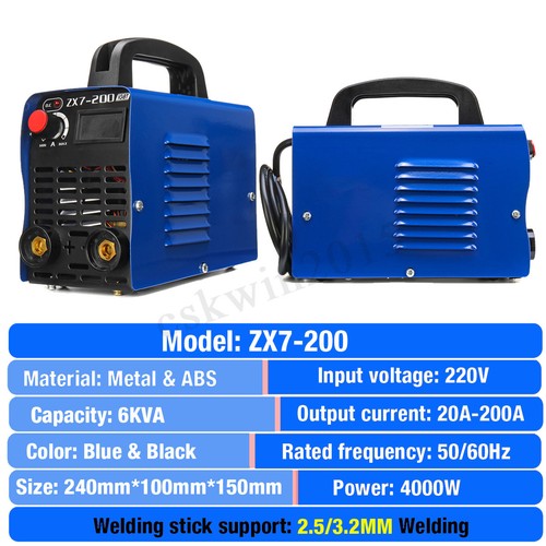 220V 200A MMA ARC Welding Machine IGBT Inverter Stick Welder W// MASK 14PCS Kit