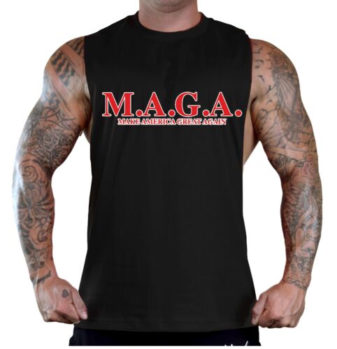 Men/'s MAGA Black T-Shirt Tank Top America Great Elections 2020 President Trump