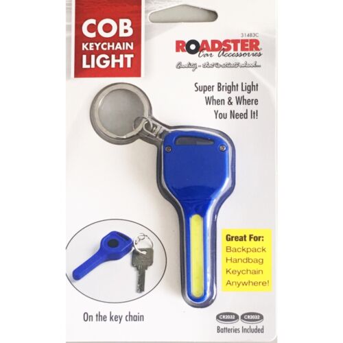 COB DEL Lumière principale Keychain Mini Torche Outdoor lampe de poche sac a main clés bleu