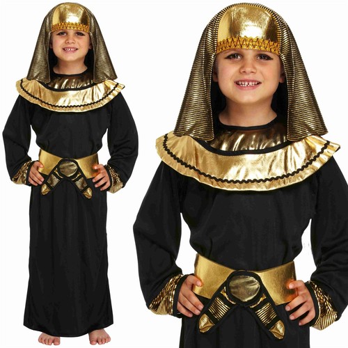 Kids Boys Egyptian Pharaoh King Historical Fancy Dress Costume Book Week Outfit