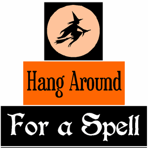 Halloween Stencil Block Set Witch Hang Around For Spell