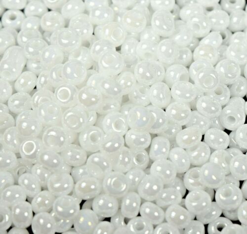 Czech Glass Seed Beads Size 6/0 " LUSTER WHITE " Loose 50 Grams 
