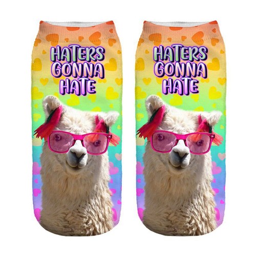 Women Kawaii 3D Cartoon Printed Short Socks Soft Girls Ankle Socks Art Hosiery