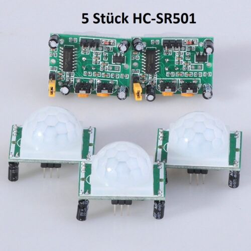 5 Stück HC-SR501 PIR Infrarot Bewegungsmelder Sensor Modul