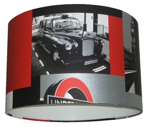 LONDON CITY-RED BUS Handmade Wallpaper Lampshade